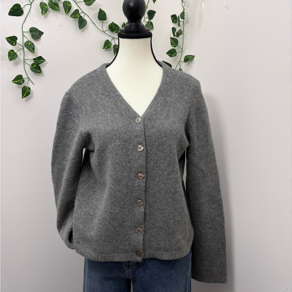 The Limited Grey Women's Button Up Long Sleeve Cardigan Wool Blend Size Large